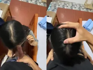 Xin má qua nhà bạn học thêm, nữ sinh c3 bị anh yêu xả sữa đặc vào mồm
