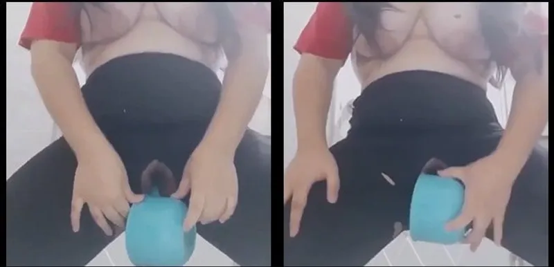 Em tự sướng với cán ca nhựa